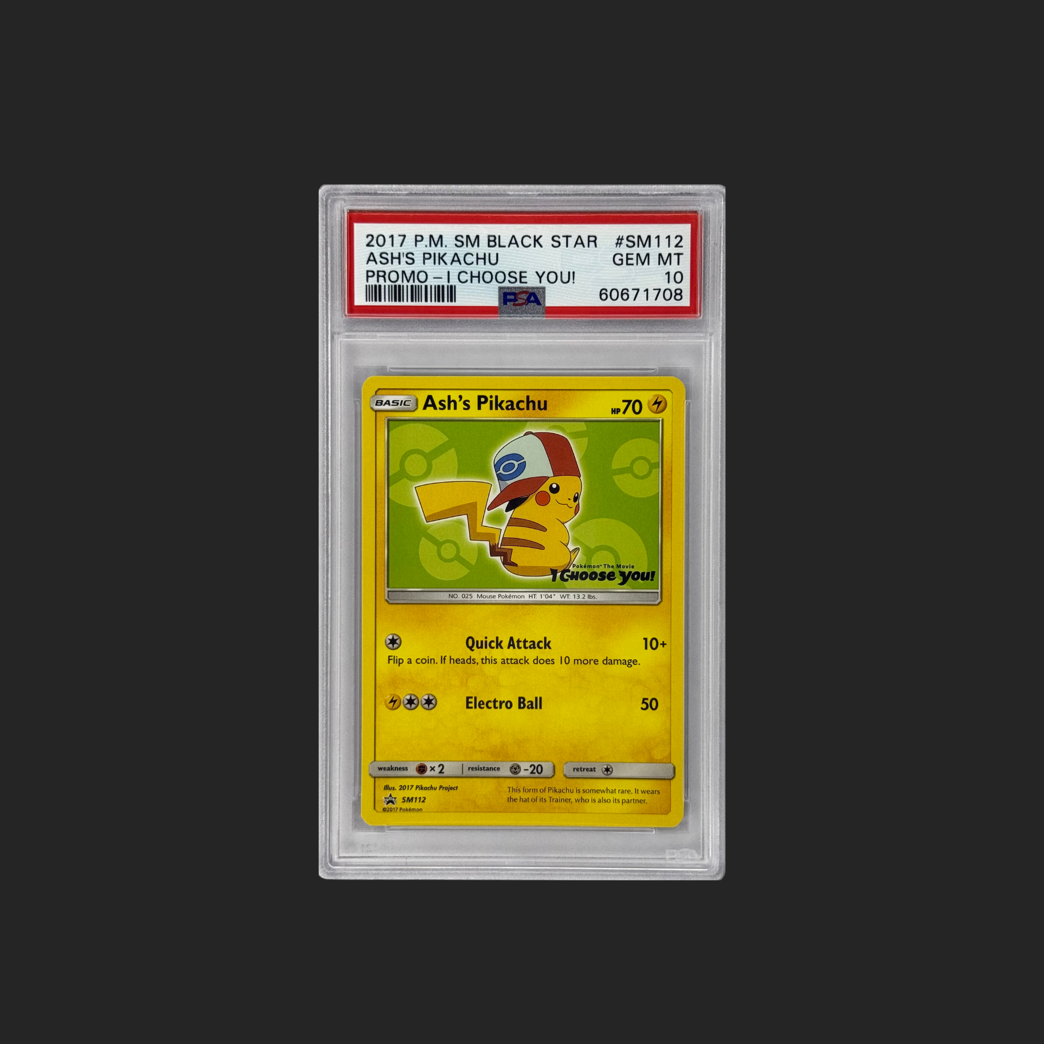 Ash’s Pikachu Promo PSA 10 – I Choose You!