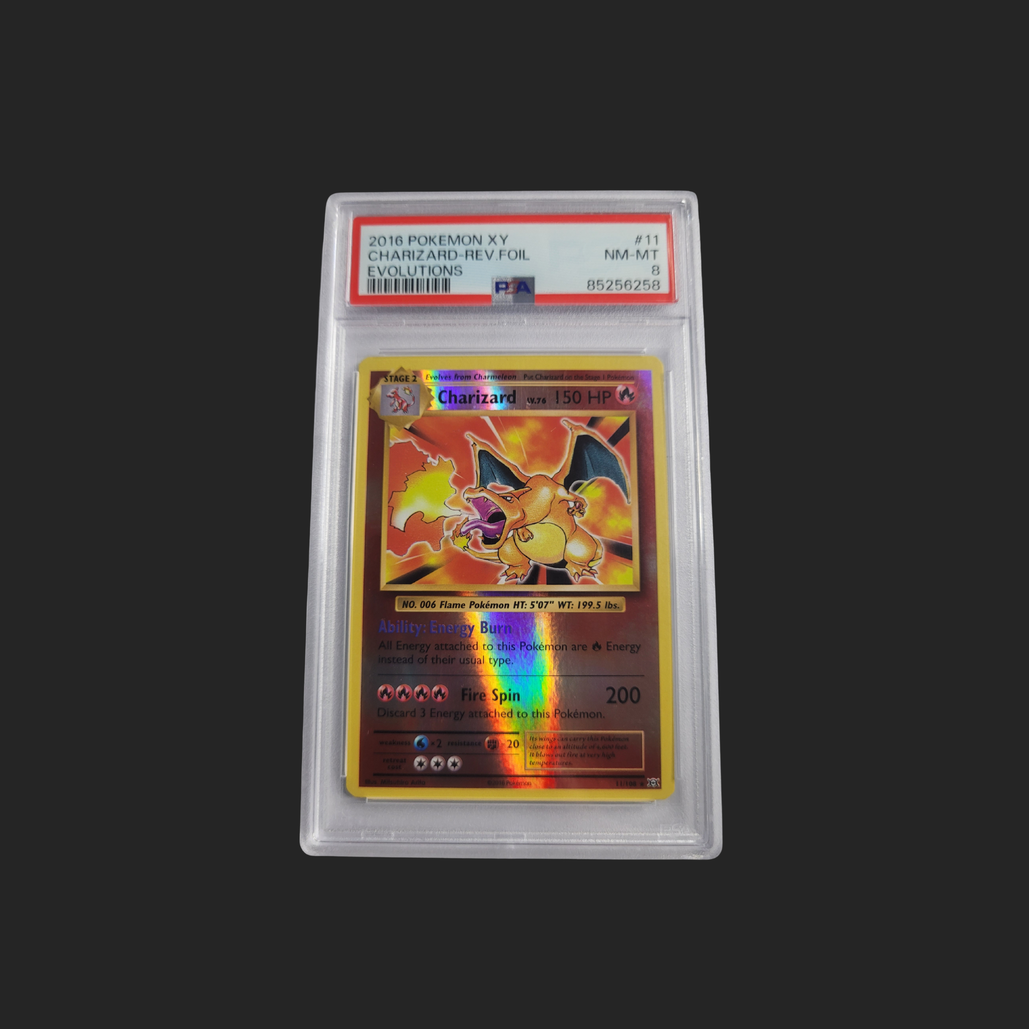 PSA 8 Charizard Reverse Holo Evolutions 11/108