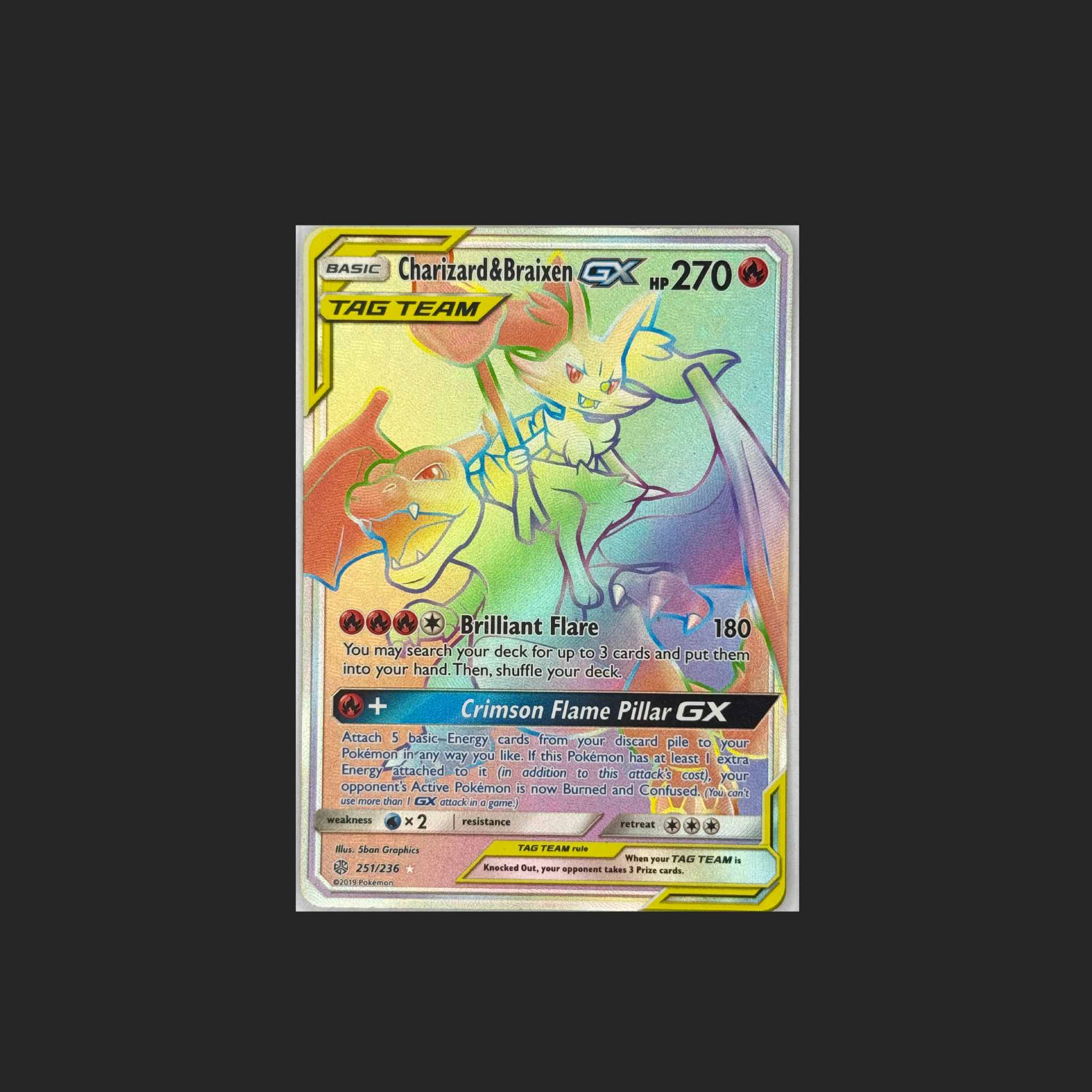 Charizard & Braixen GX Rainbow – Cosmic Eclipse