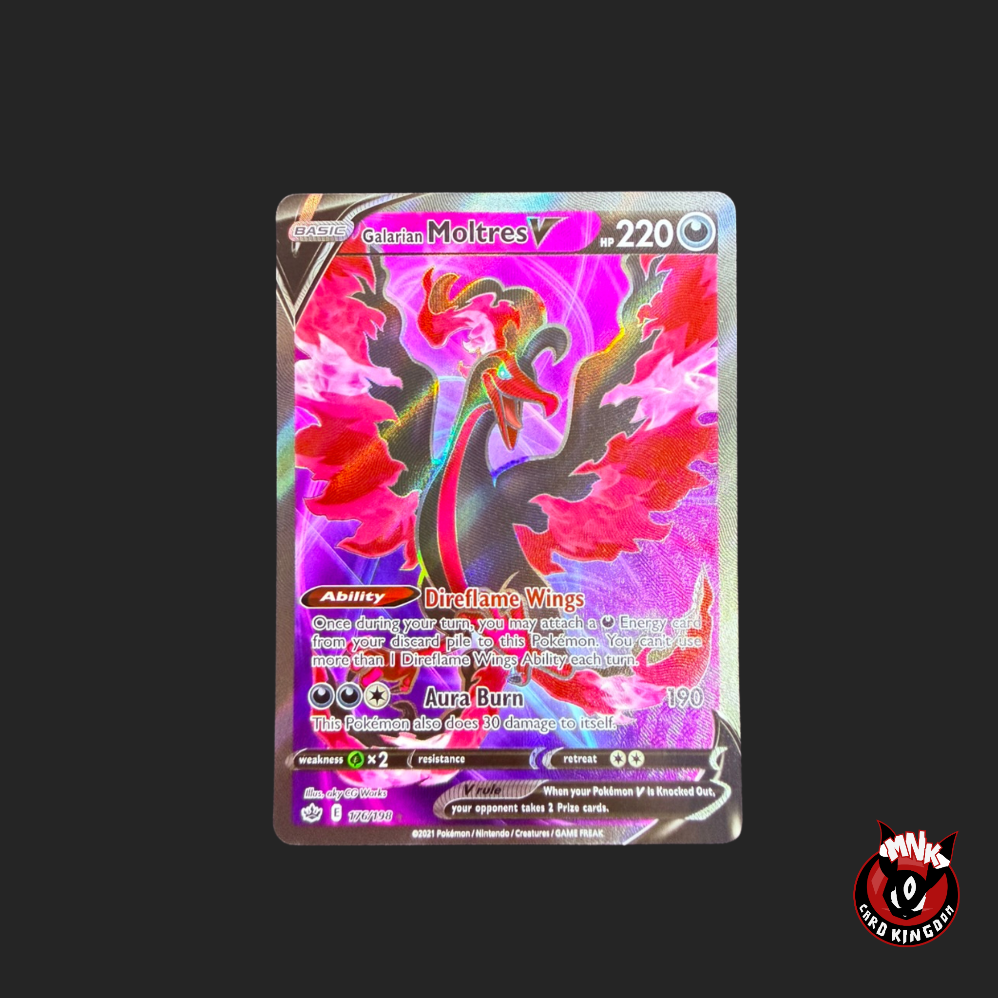 Galarian Moltres V 176/198 Chilling Reign Full Art