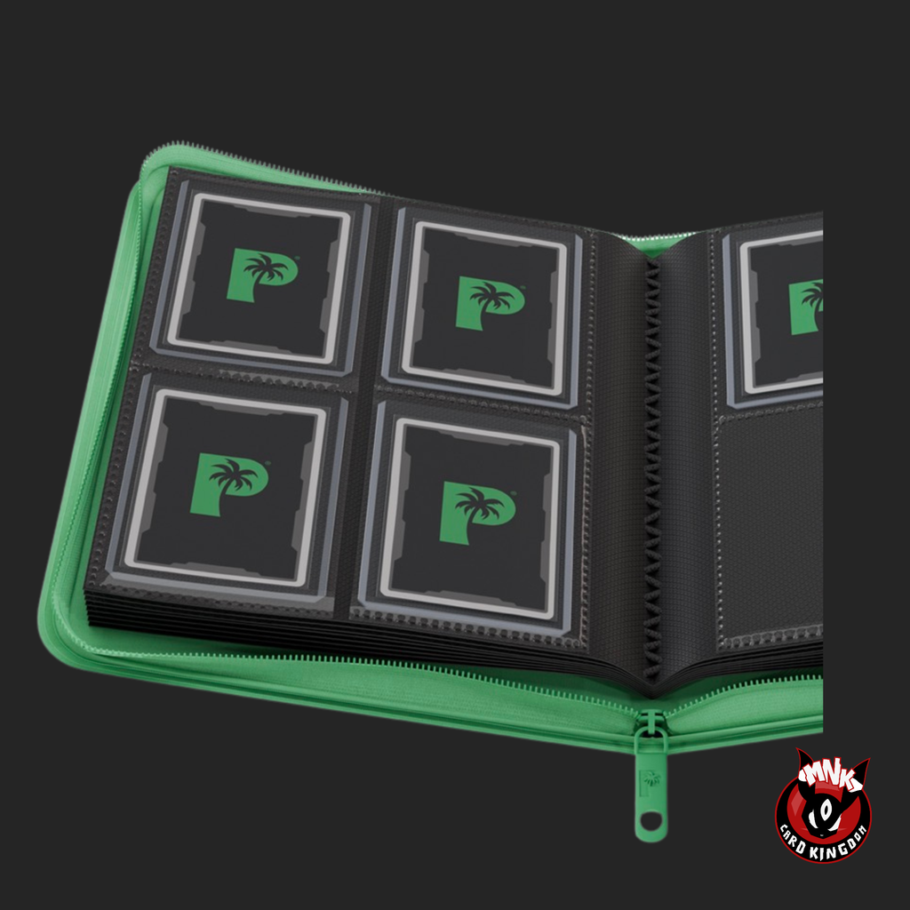 Palms Off Gaming 4-Pocket Top Loader Zip Binder - Green