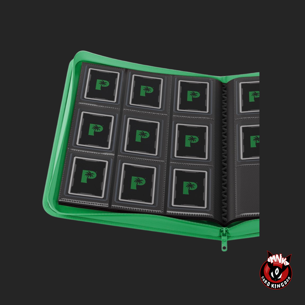 Palms Off Gaming 9-Pocket Top Loader Zip Binder - Green
