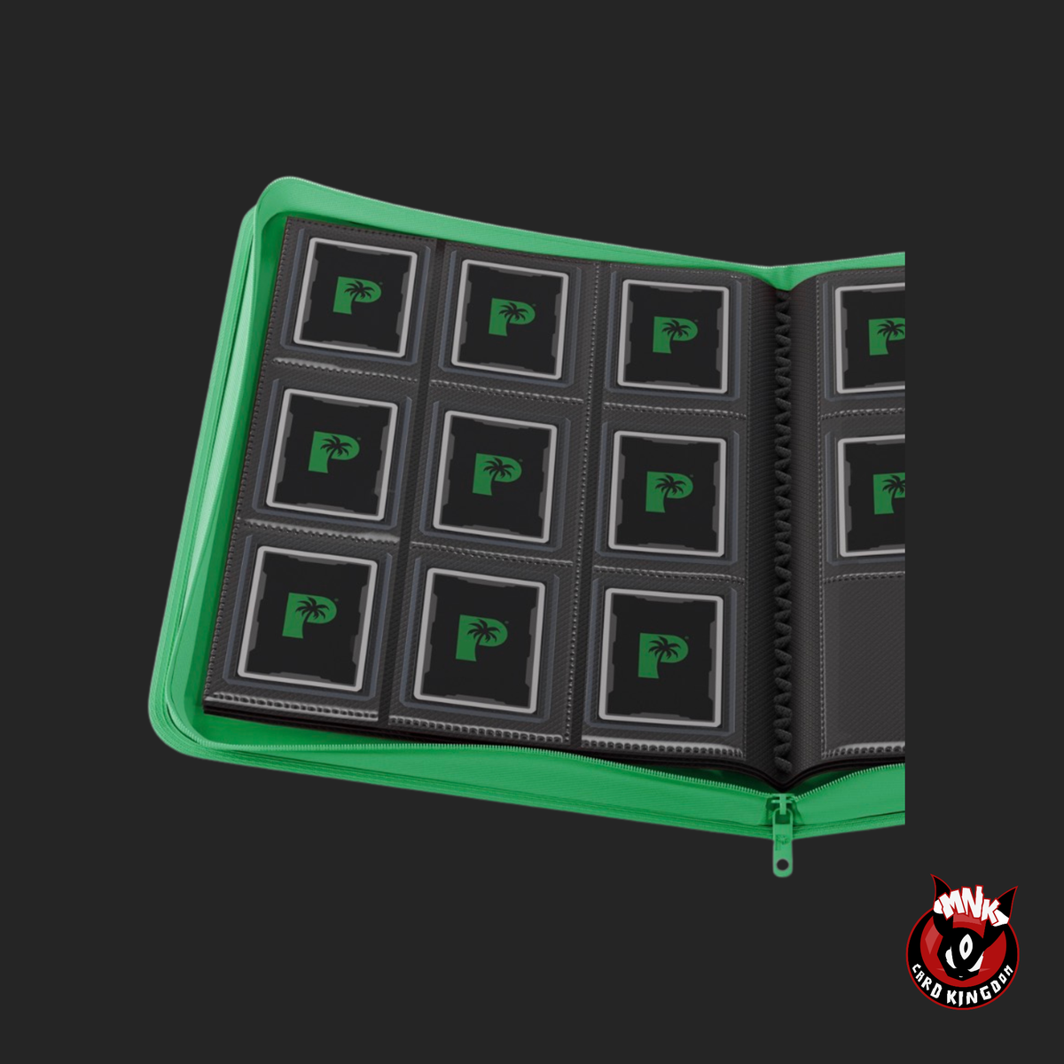 Palms Off Gaming 9-Pocket Top Loader Zip Binder - Green