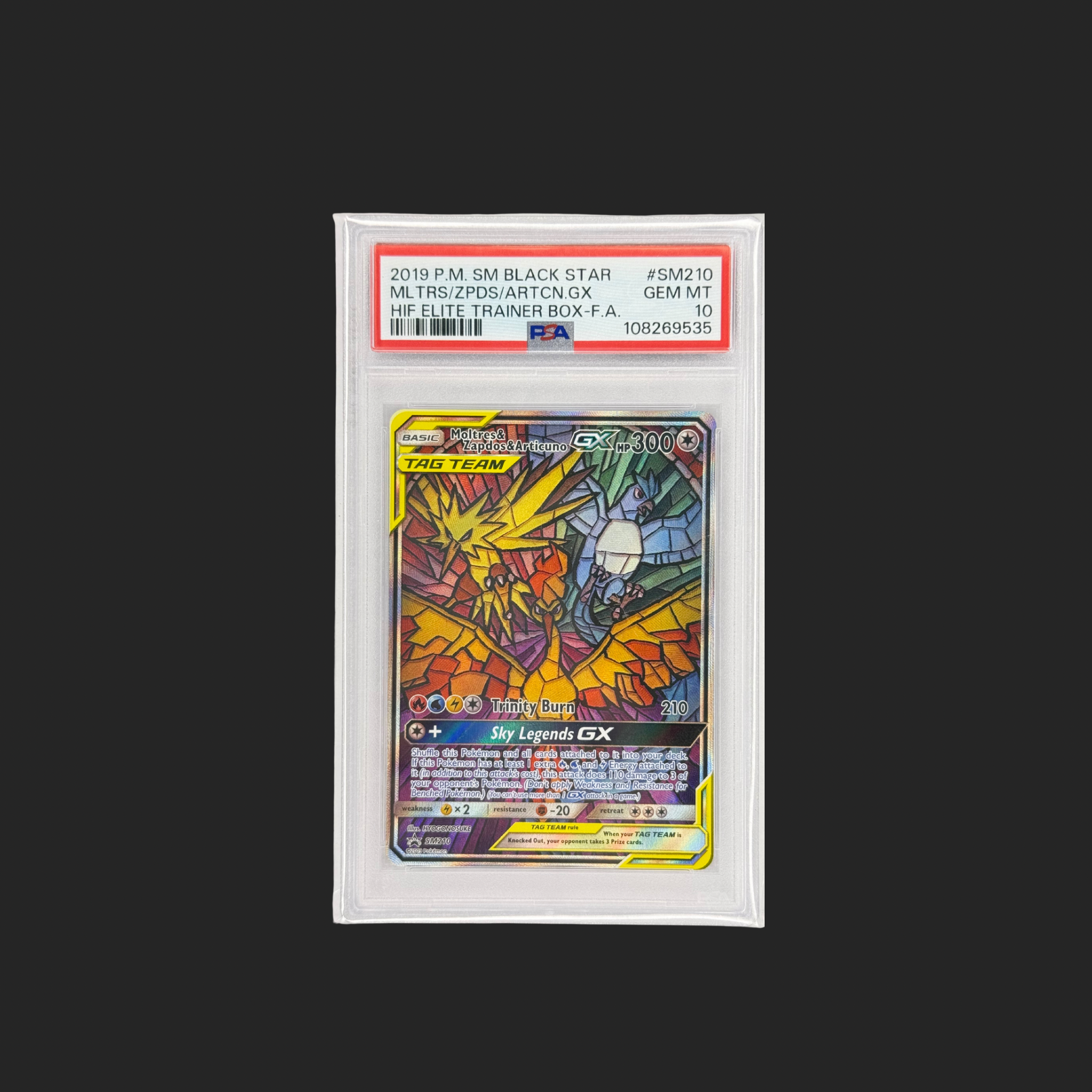 Moltres Zapdos Articuno GX ETB Promo PSA 10