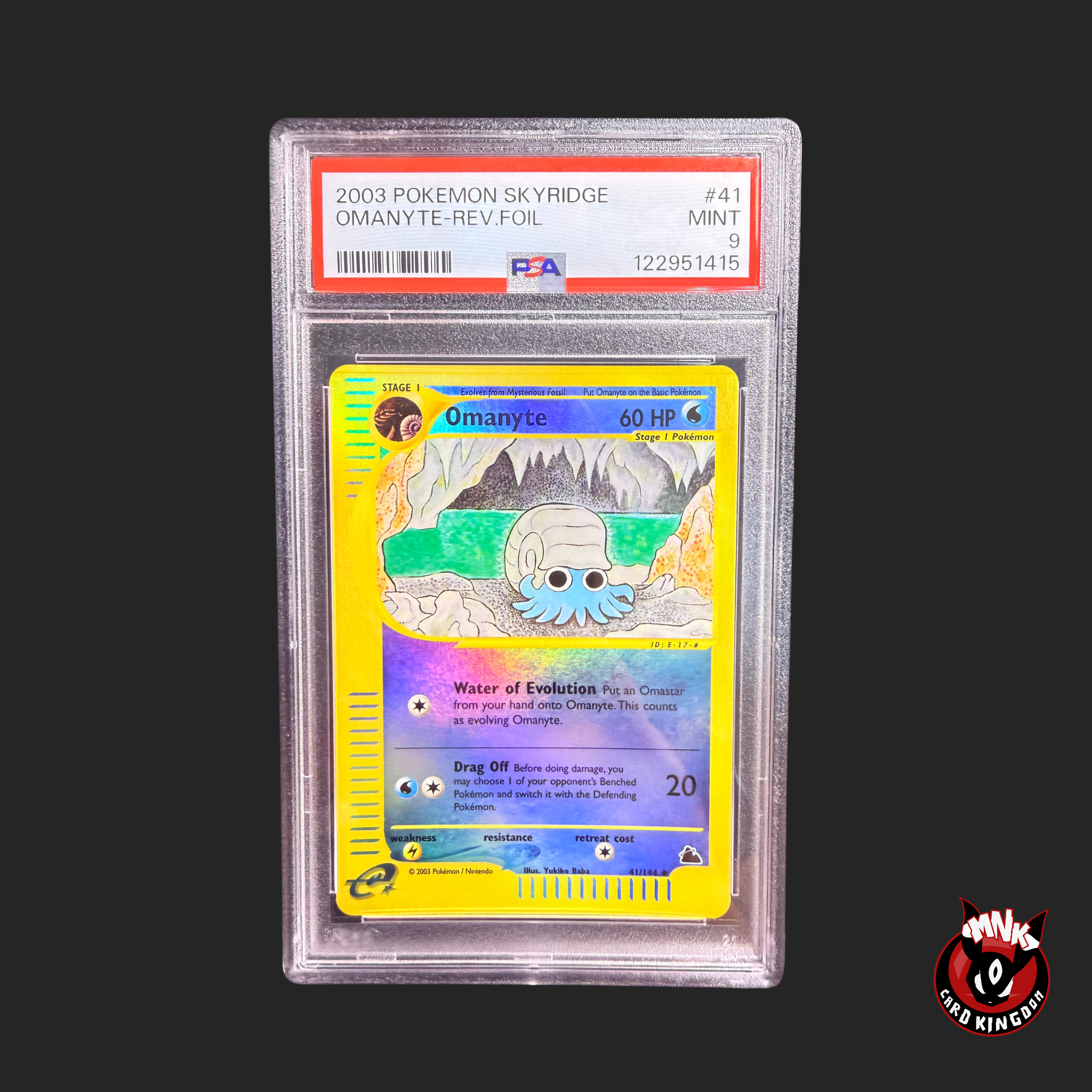Omanyte Reverse Foil 41/144 PSA 9  Skyridge 2003 | MNK Card Kingdom
