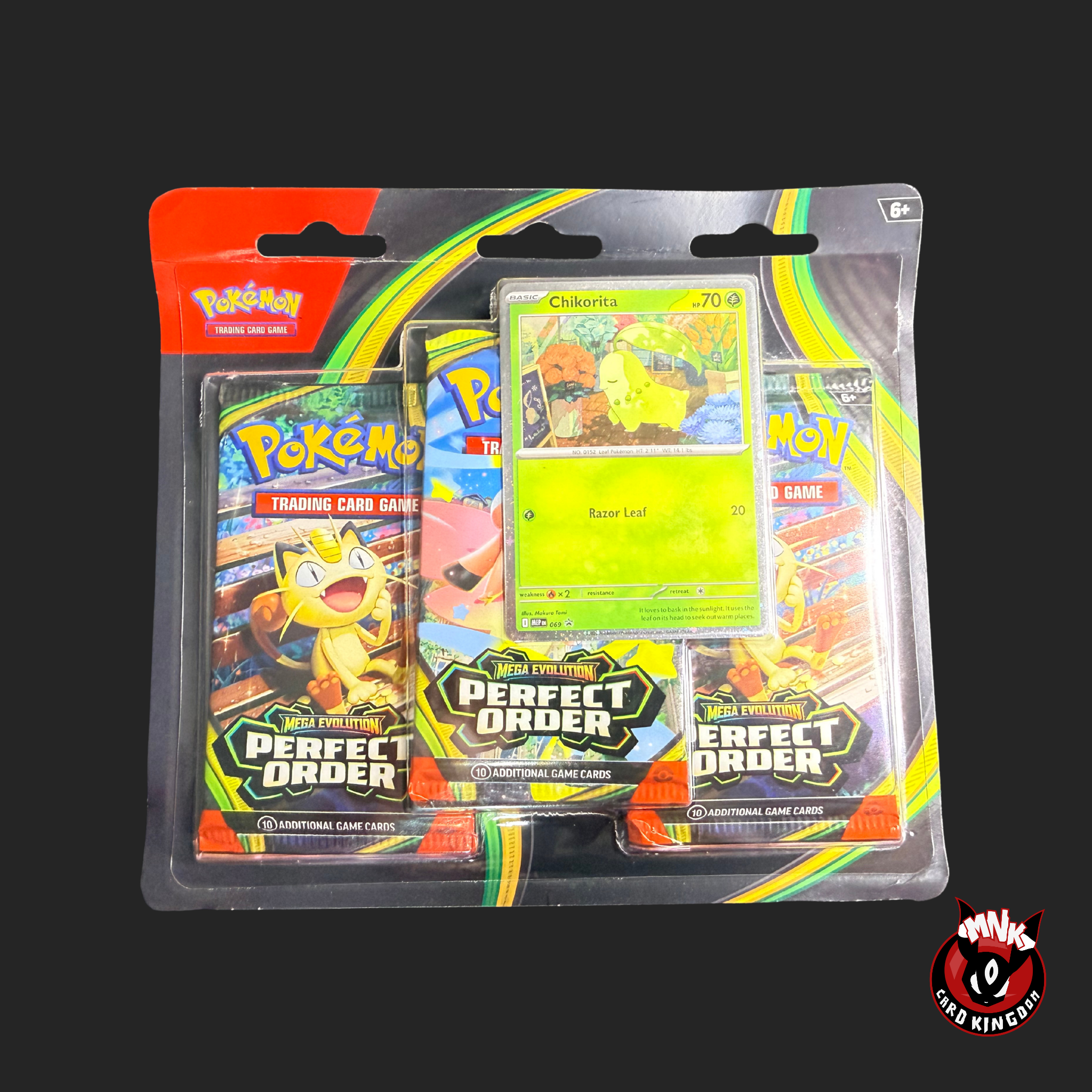 Mega Evolution Perfect Order 3-Pack Blister Chikorita Promo