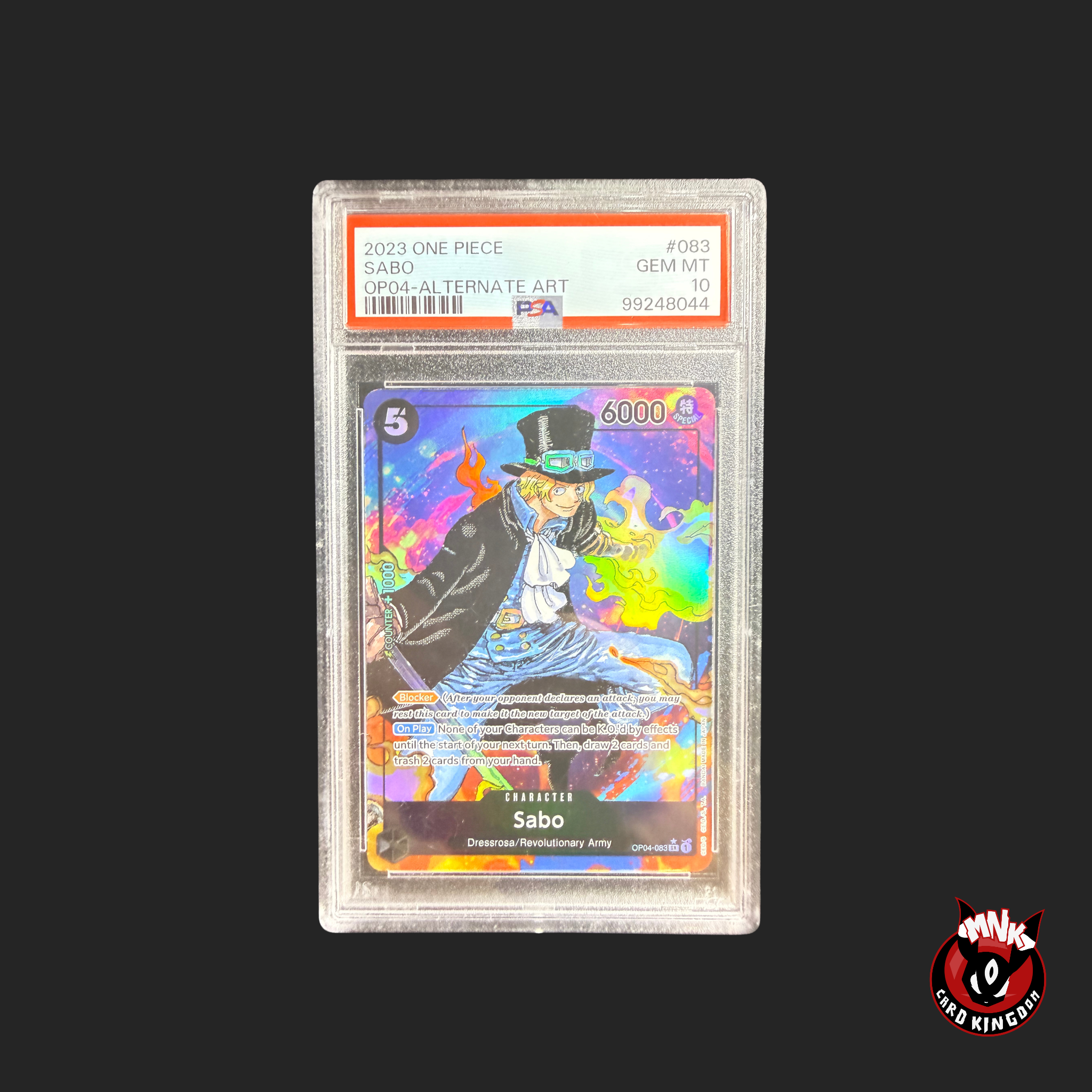 Sabo OP04-083 PSA 10 Alternate Art | MNK Card Kingdom Sabo OP04-083 PSA 10 Alternate Art | MNK Card Kingdom