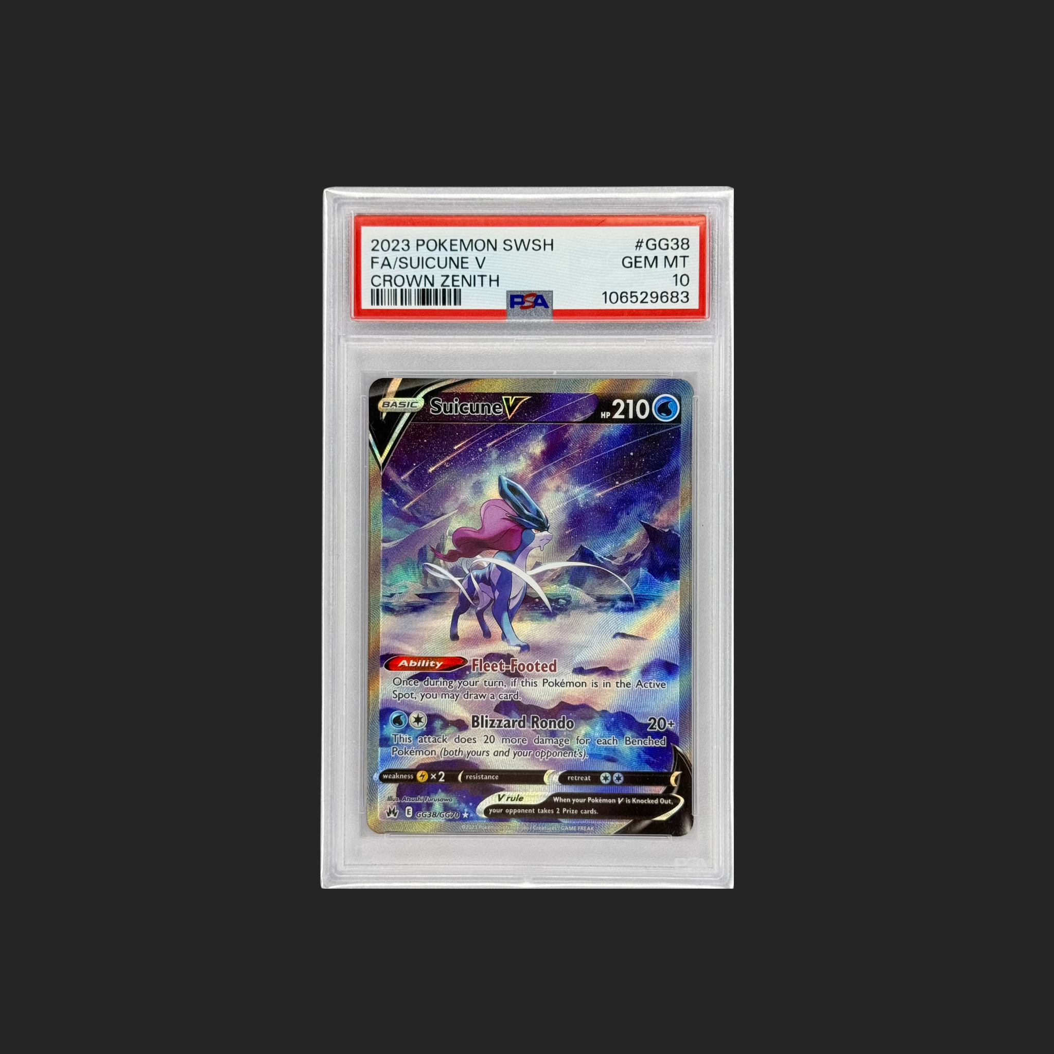 Suicune V PSA 10 – Crown Zenith Full Art