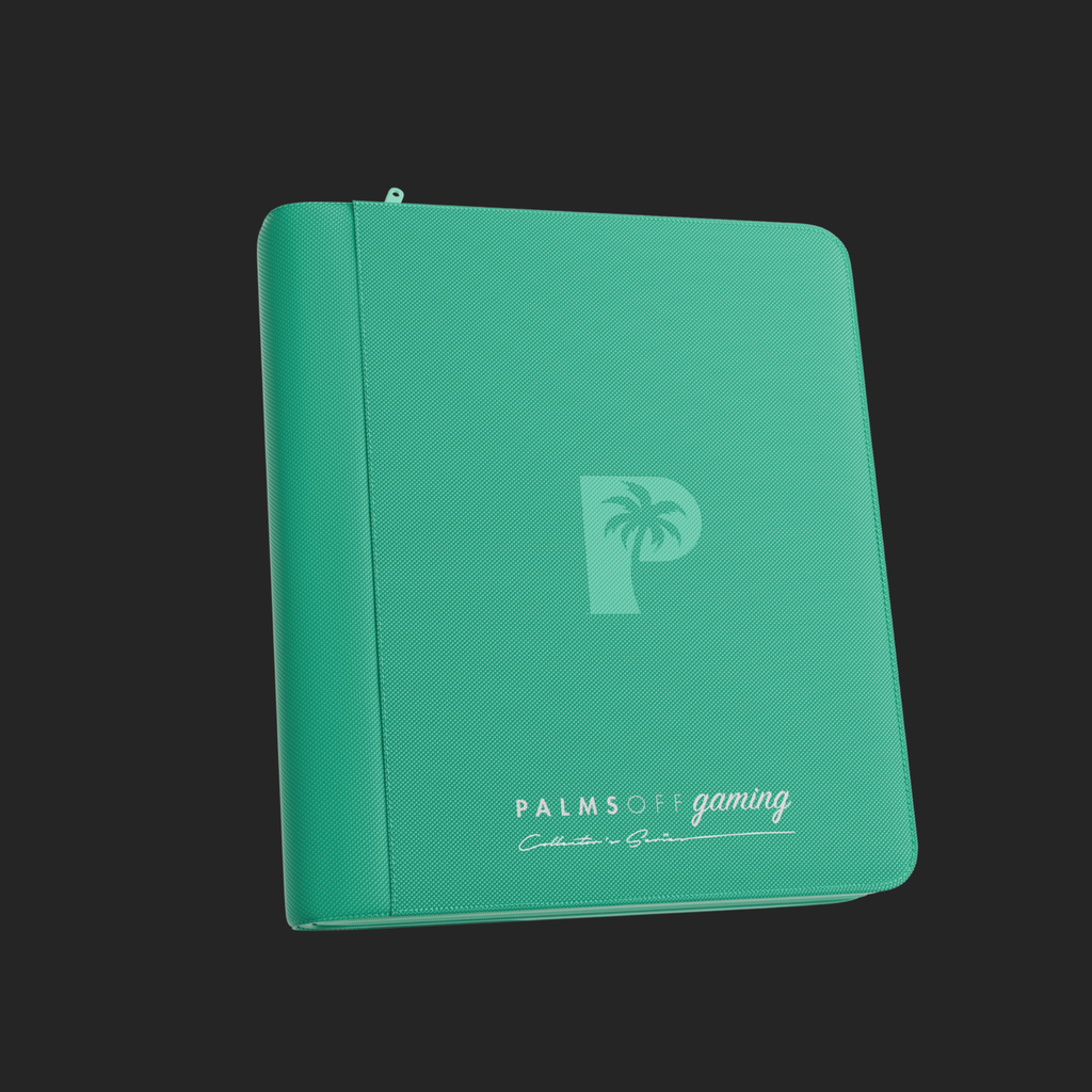 Palms Off Gaming 4-Pocket Top Loader Zip Binder - Turquoise