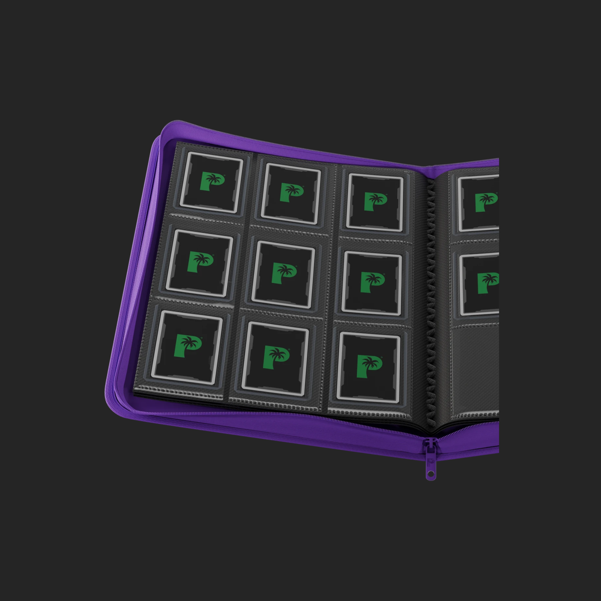 Palms Off Gaming 9-Pocket Top Loader Zip Binder - Purple