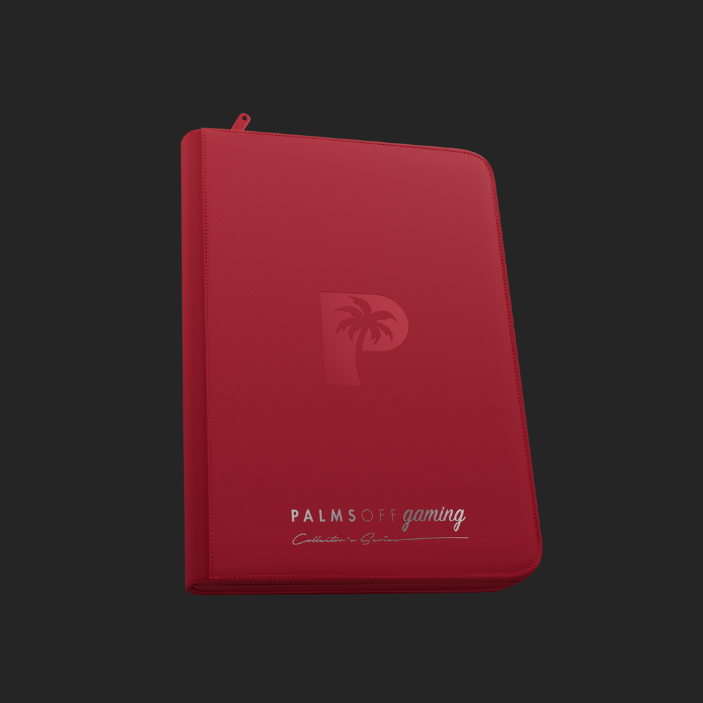 Palms Off Gaming 9-Pocket Top Loader Zip Binder - Red