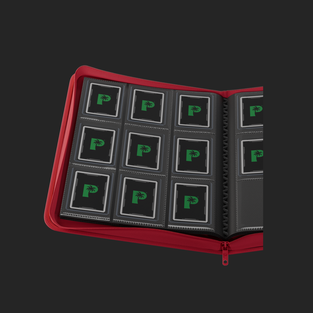 Palms Off Gaming 9-Pocket Top Loader Zip Binder - Red