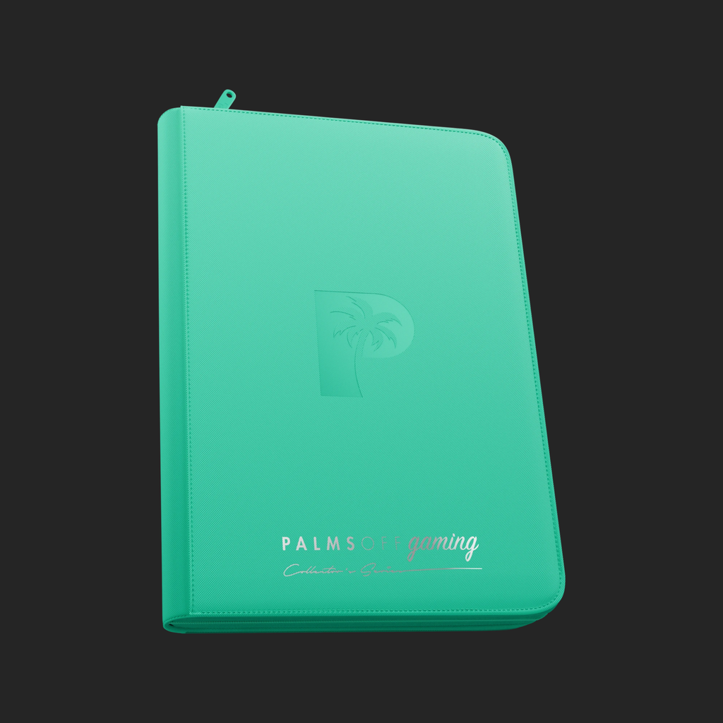 Palms Off Gaming 9-Pocket Top Loader Zip Binder - Turquoise
