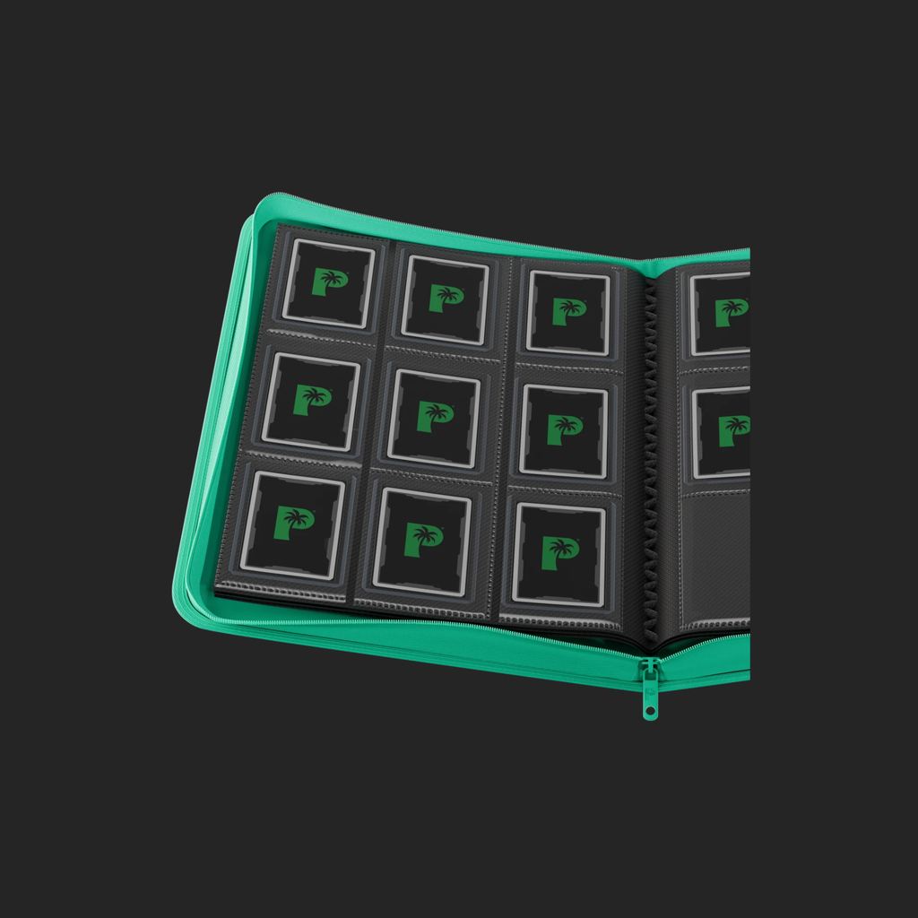 Palms Off Gaming 9-Pocket Top Loader Zip Binder - Turquoise