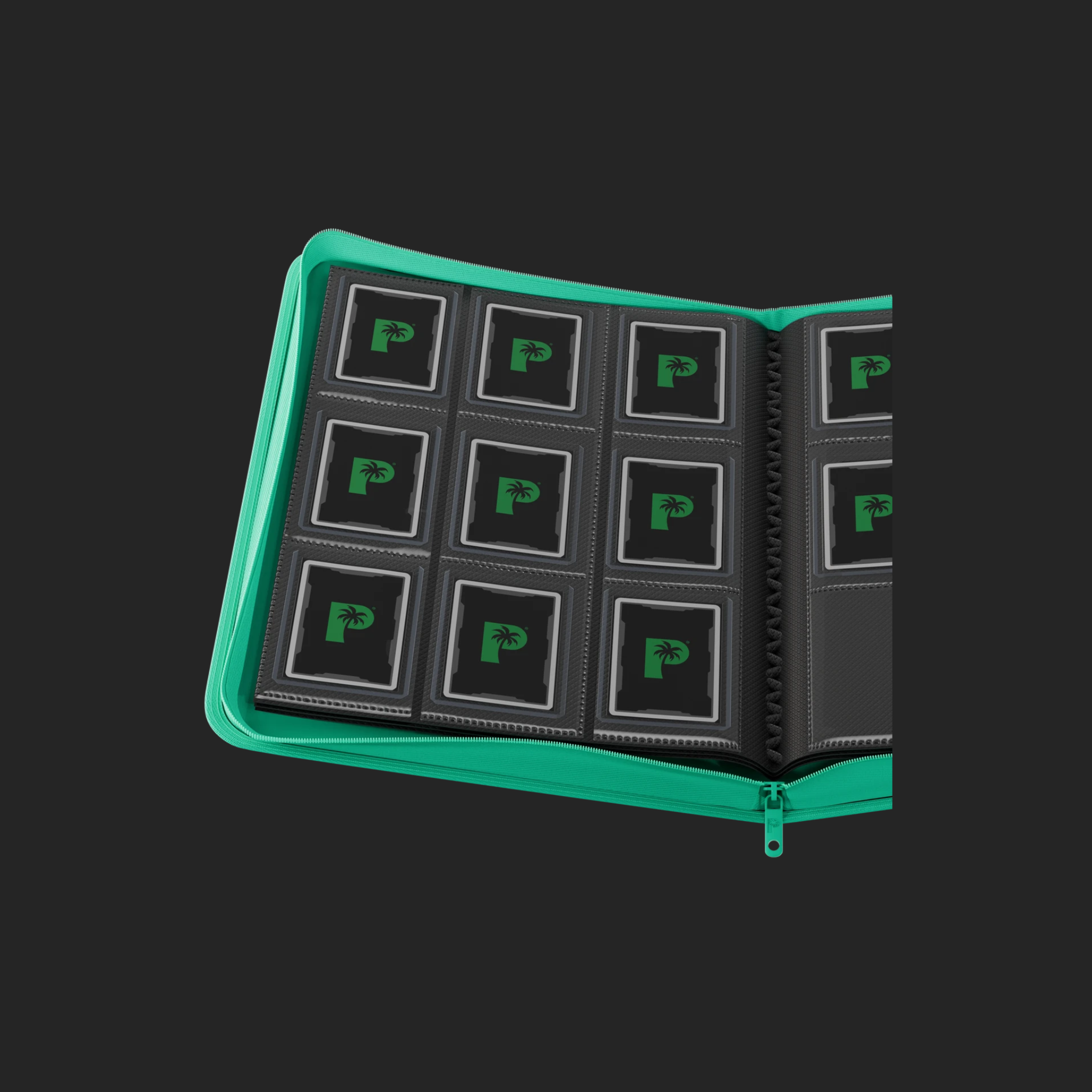 Palms Off Gaming 9-Pocket Top Loader Zip Binder - Turquoise